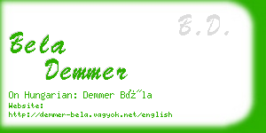 bela demmer business card